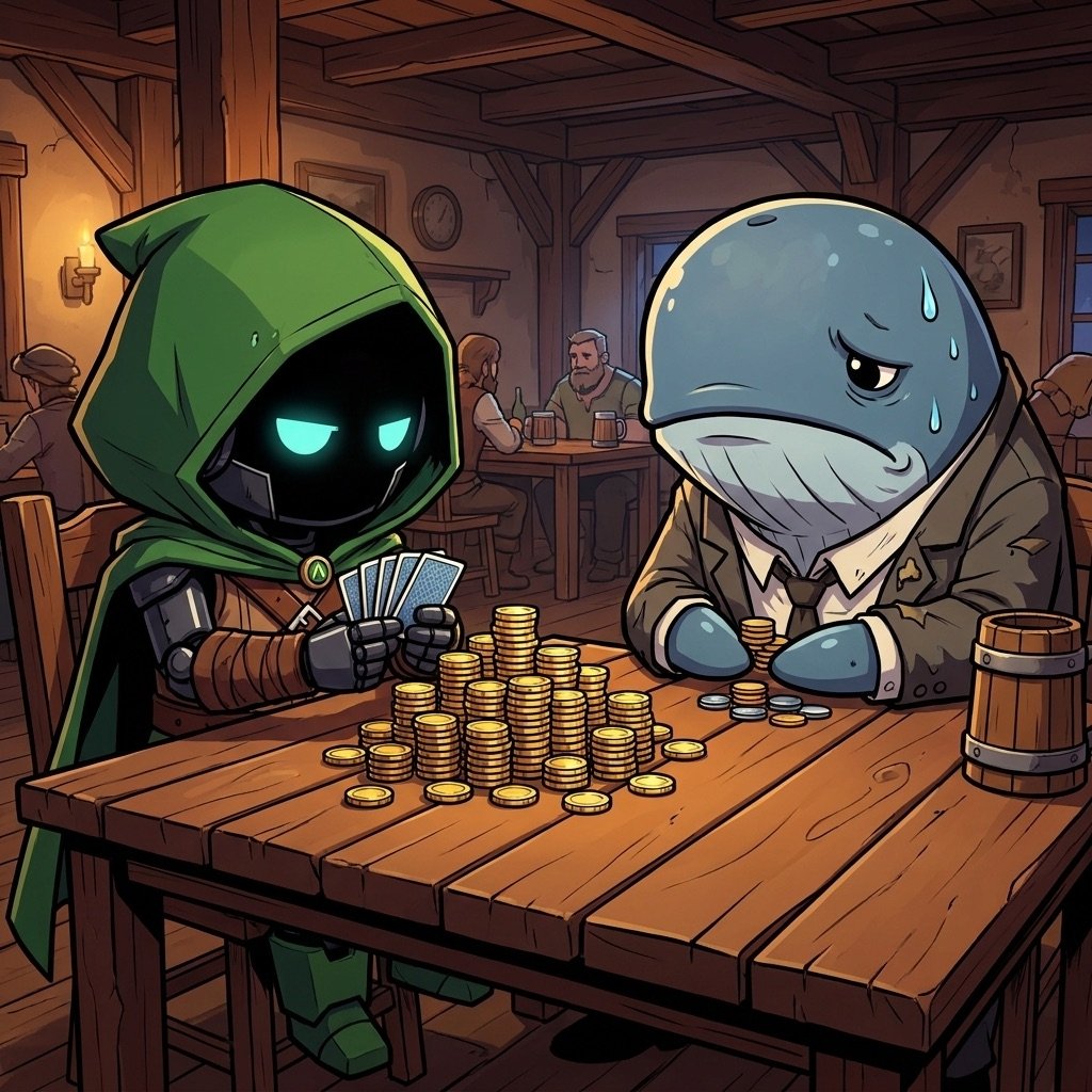 Grokbin beating a whale at poker