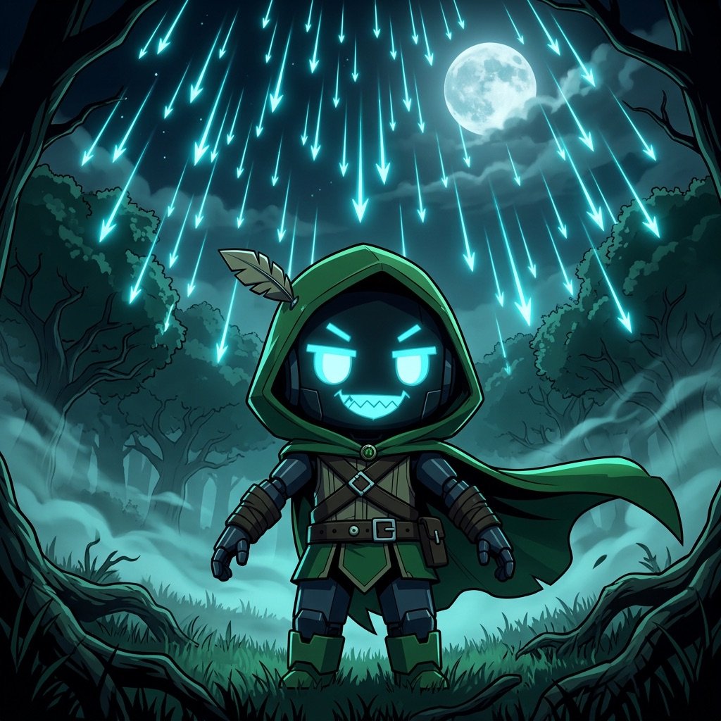 Grokbin under a rain of arrows